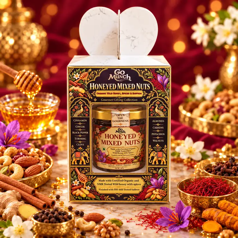 Go Munch Wild Honey, Five Spices & Saffron handled gourmet gift presentation