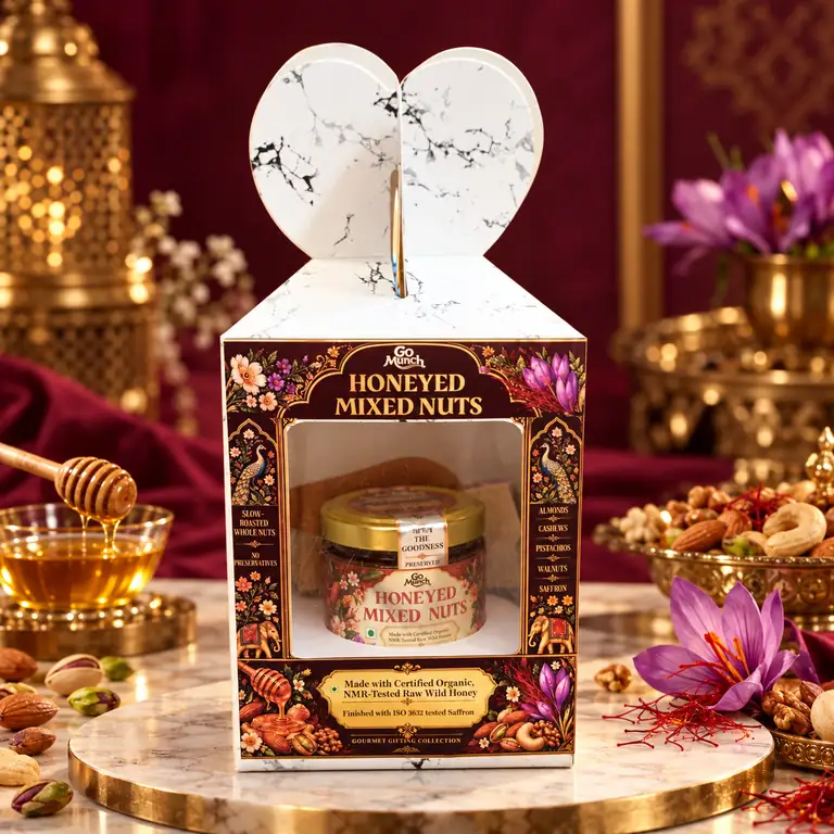 Go Munch Wildflower Honey & Saffron handled gourmet gift presentation
